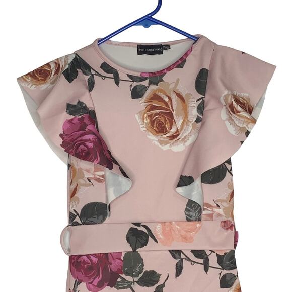 PrettyLittleThings Bodycon Floral Print Ruffles on Top Sleeveless Size 0 - Picture 7 of 16